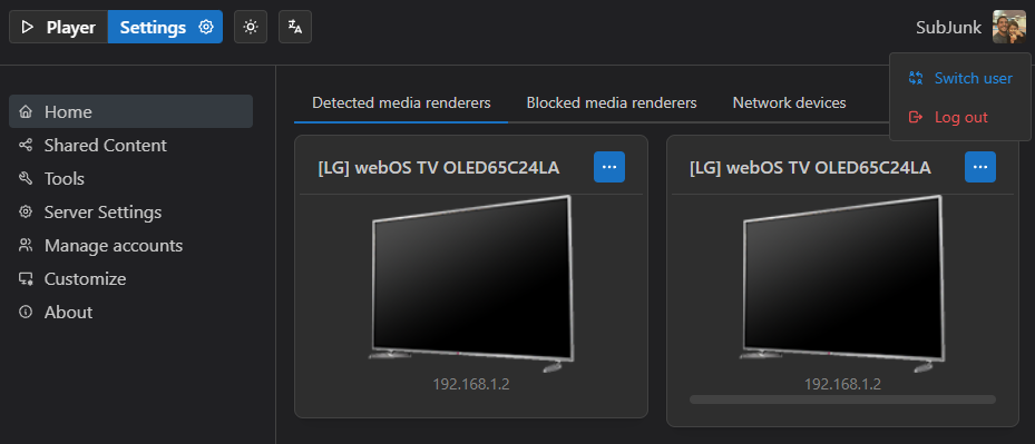 Exemple de changement de mode